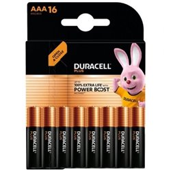 Pack de 16 Pilas AAA Duracell Plus Power Boost LR3PBL16/ 1.5V/ Alcalinas