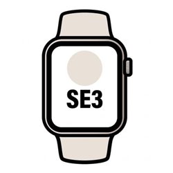Apple Watch SE3/ GPS/ 40mm/ Caja de Aluminio Blanco Estrella/ Correa Deportiva Blanco Estrella S/M