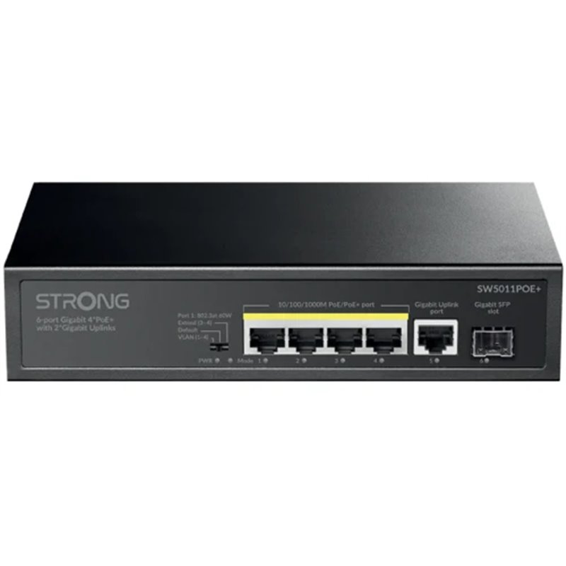 STRONG SWITCH 4 POE CON ENLACES ASCENDENTES 2 GIGABIT