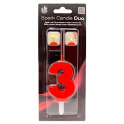 BENGALA Y VELA DUO ROJA CUMPLEA�OS