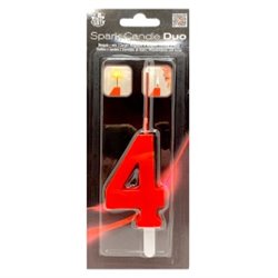 BENGALA Y VELA DUO ROJA CUMPLEA�OS