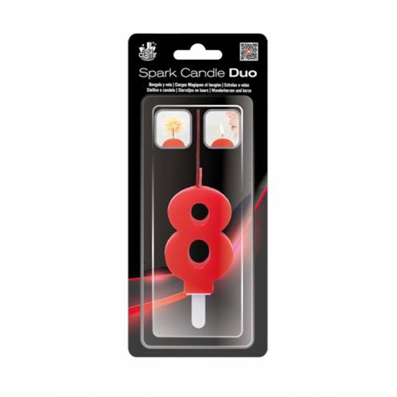 BENGALA Y VELA DUO ROJA CUMPLEA�OS