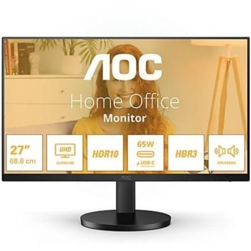 Monitor Profesional AOC U27B3CF 27"/ 4K/ Multimedia/ Regulable en altura/ Negro