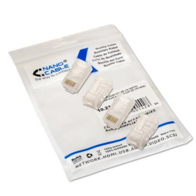 NANOCABLE CONECTOR RJ45 8 HILOS CAT.5E (100 UDS) (10.21.0102-100)