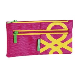 Portatodos dos cremalleras Benetton Pink 220x110 mm