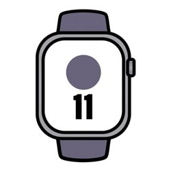 Apple Watch Series 11/ GPS/ 46mm/ Plata/ Correa Deportiva Niebla Lila (S/M)