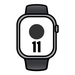 Apple Watch Series 11/ GPS/ 42mm/ Gris espacial/ Correa Deportiva Negra (M/L)