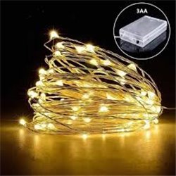 GUIRNALDA 100 LED CON PILA 10M