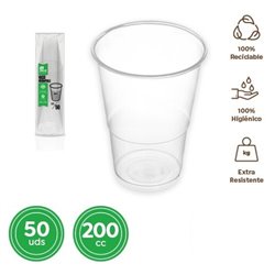 VASO IRROMPIBLE TRANSPARENTE 200CC x50 UDS