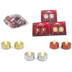 SET 2 VELAS T� LED METALIZADA 4.5CM