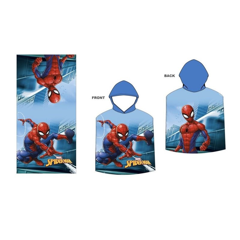 Poncho toalla Spiderman Marvel microfibra