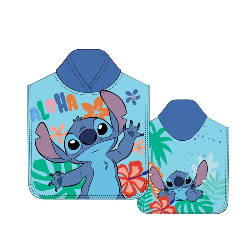 Poncho toalla Stitch Disney microfibra