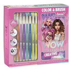 Set bloc artista pincel y lapices acuarela Wow Generation