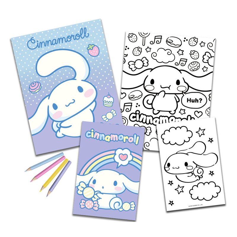 Set colorear Cinnamoroll Hello Kitty