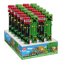 Boligrafo 10 colores topper 3D Minecraft surtido