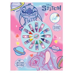 Libreta + 12 mini crayones Stitch Disney