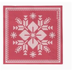 Servilletas de papel doble capa navide�a 25x25 cm rojo n�rdico