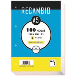 RECAMBIO A5 100H 70GR 4MM - 4 TALADROS