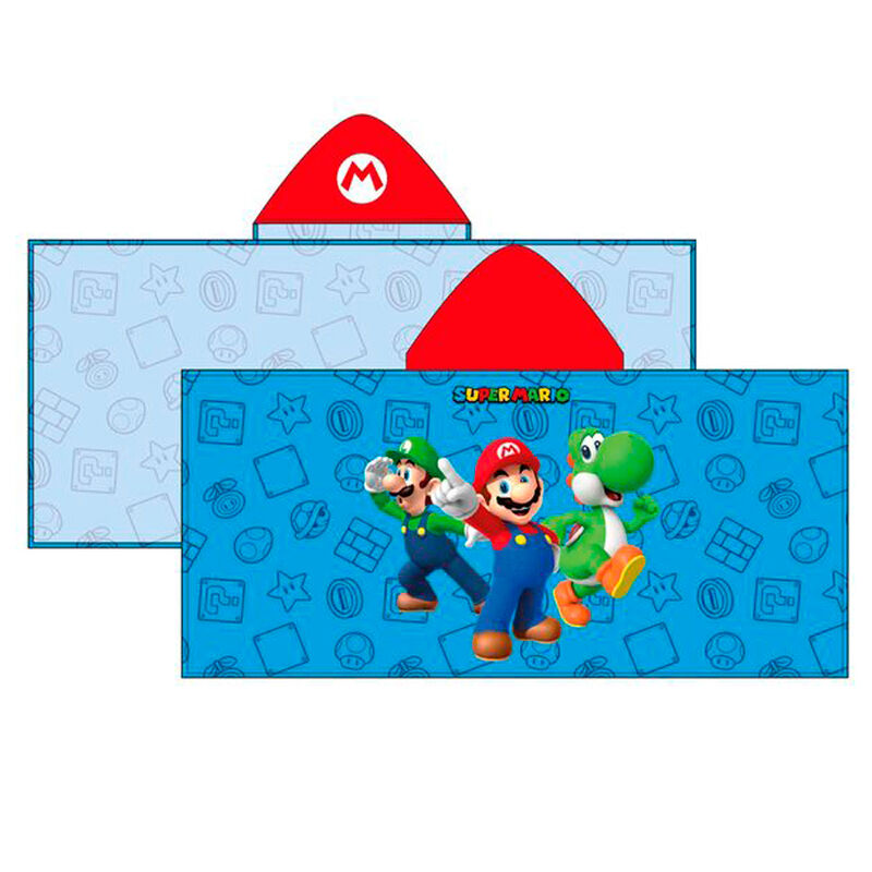 Poncho toalla Super Mario Bros microfibra