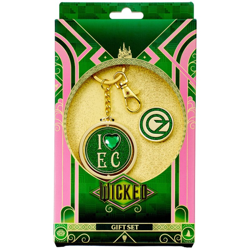 Set regalo llavero + Pin I Love Emerald City Keyring Oz Logo Wicked