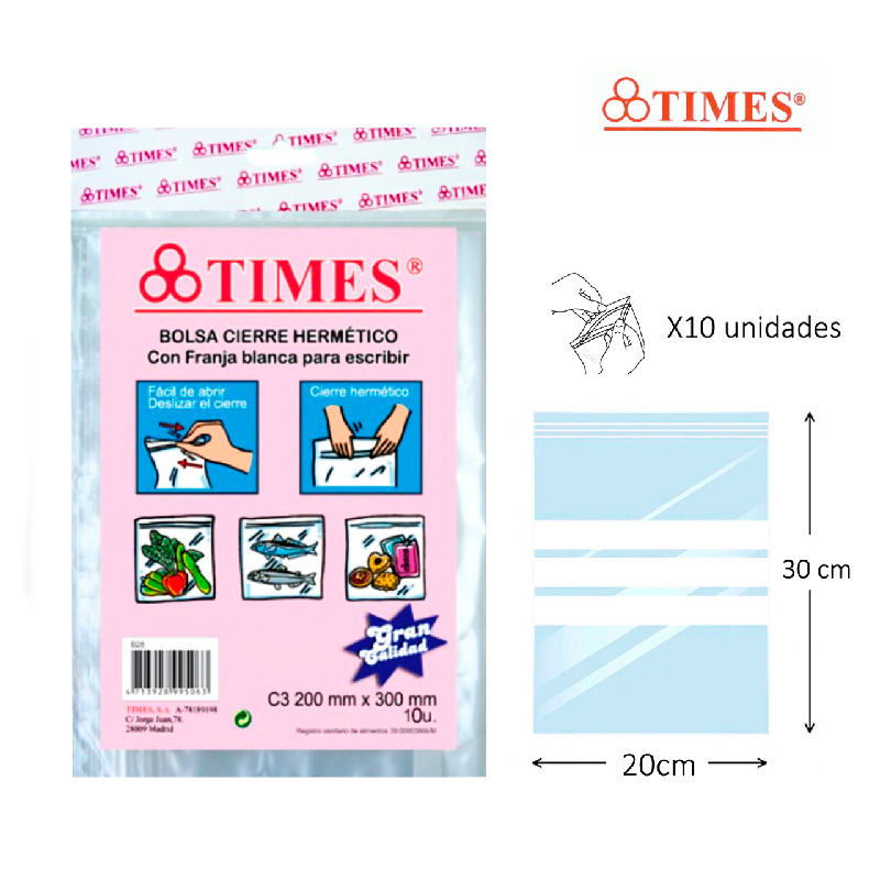 BOLSA CIERRE HERMETICO 20x30cm x10und.