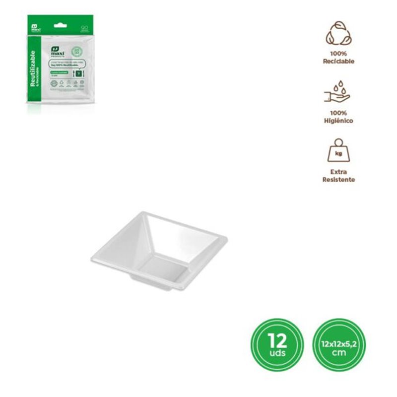 PLATO CUADRADO HONDO REUTILIZABLE