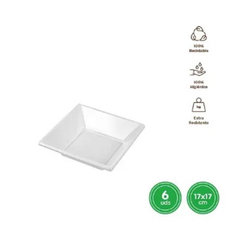 PLATO CUADRADO HONDO REUTILIZABLE