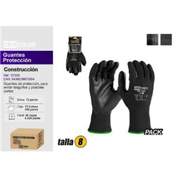 GUANTES TRABAJO NEGRO - NYLON ELASTICO