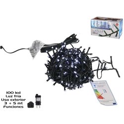 GUIRNALDA 100LED FRIA EXT ADAP FUN 3+5M