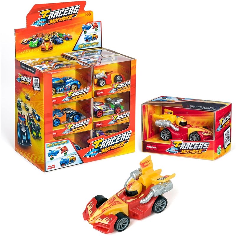 DISPLAY 12 T-RACERS MIX 'N RACE WINDOW BOX