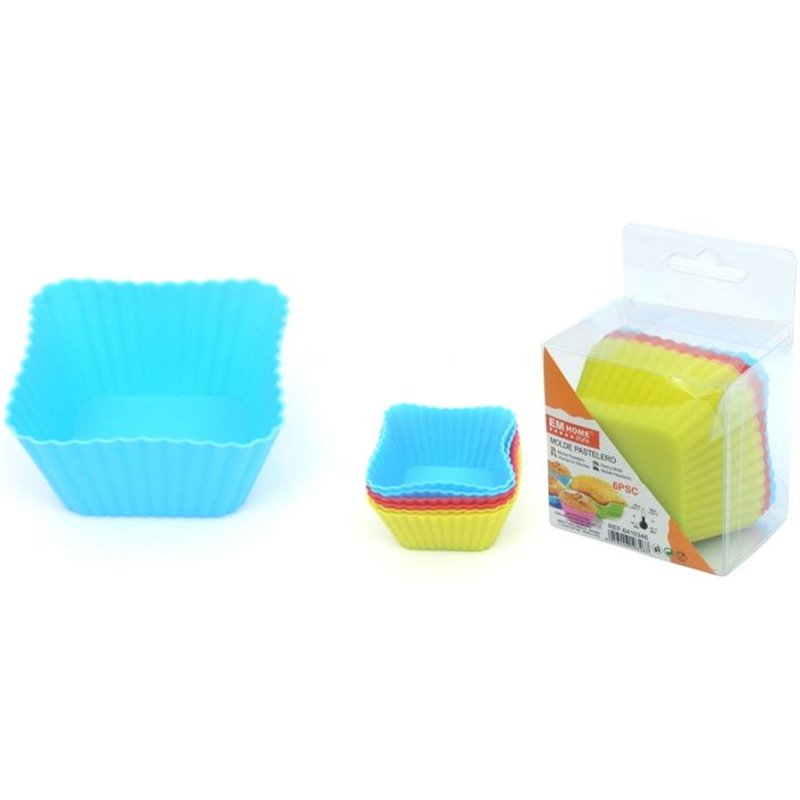 MOLDE SILICONA MAGDALENAS X6