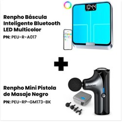 RENPHO BALANCE CONNECTEE RENPHO ELIS CHROMA A017 + PISTOLET DE MASSAGE RENPHO MINI GM173