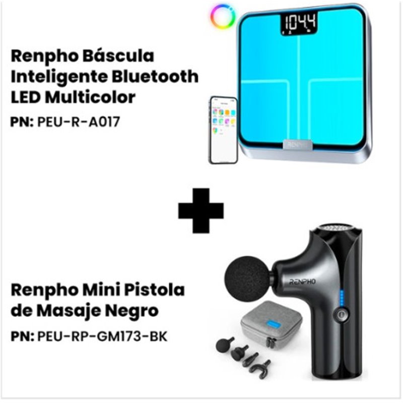 RENPHO BALANCE CONNECTEE RENPHO ELIS CHROMA A017 + PISTOLET DE MASSAGE RENPHO MINI GM173