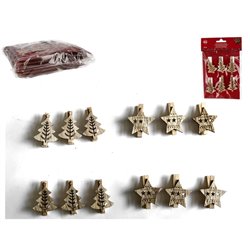 PINZA NATURE NAVIDAD X6 NATURE 4CM