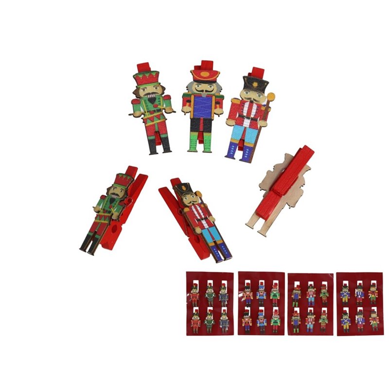 PINZA NAVIDAD X6 SOLDADITO 4,8CM