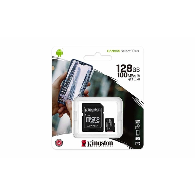 TARJETA MEMORIA 128GB 100MB/S FULL HD + MICRO ADAPTADOR SD