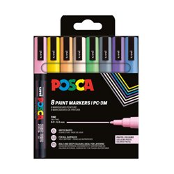 POSCA MARCADOR PC-3M/8C 0.9MM-1.3MM COLORES SURT. PASTEL 8U