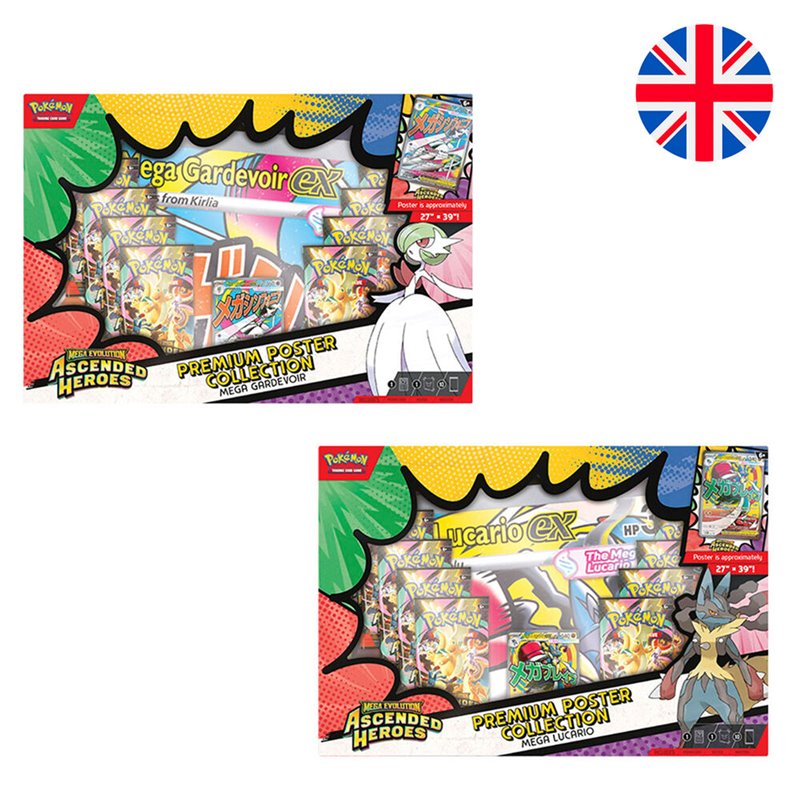 Blister juego cartas Premium Poster Collection Heroes Ascendentes Pokemon surtido ingles