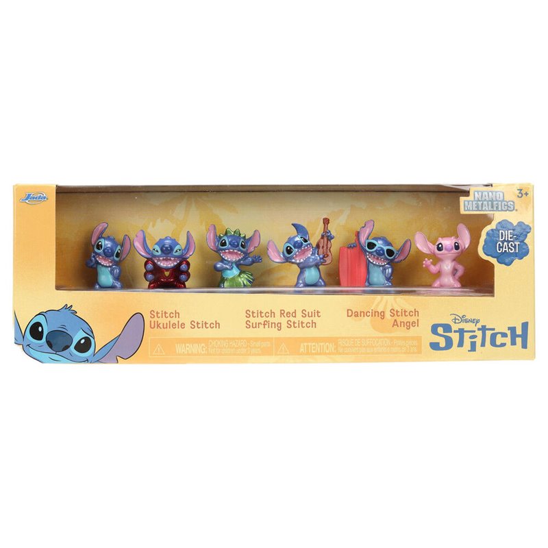 Blister 6 figuras metalfigs Stitch Disney 4cm