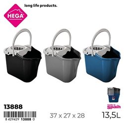 CUBO FREGONA STAR RECTANGULAR 13,5L. COLOR SURT.