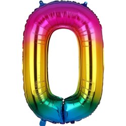 GLOBO MYLAR NUMERO ARCOIRIS 110CM