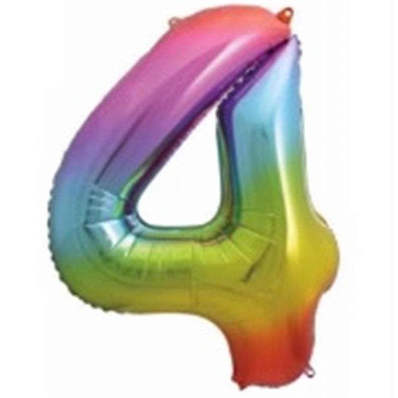 GLOBO MYLAR NUMERO ARCOIRIS 110CM