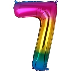 GLOBO MYLAR NUMERO ARCOIRIS 110CM