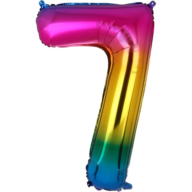 GLOBO MYLAR NUMERO ARCOIRIS 110CM