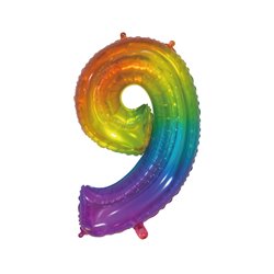 GLOBO MYLAR NUMERO ARCOIRIS 110CM