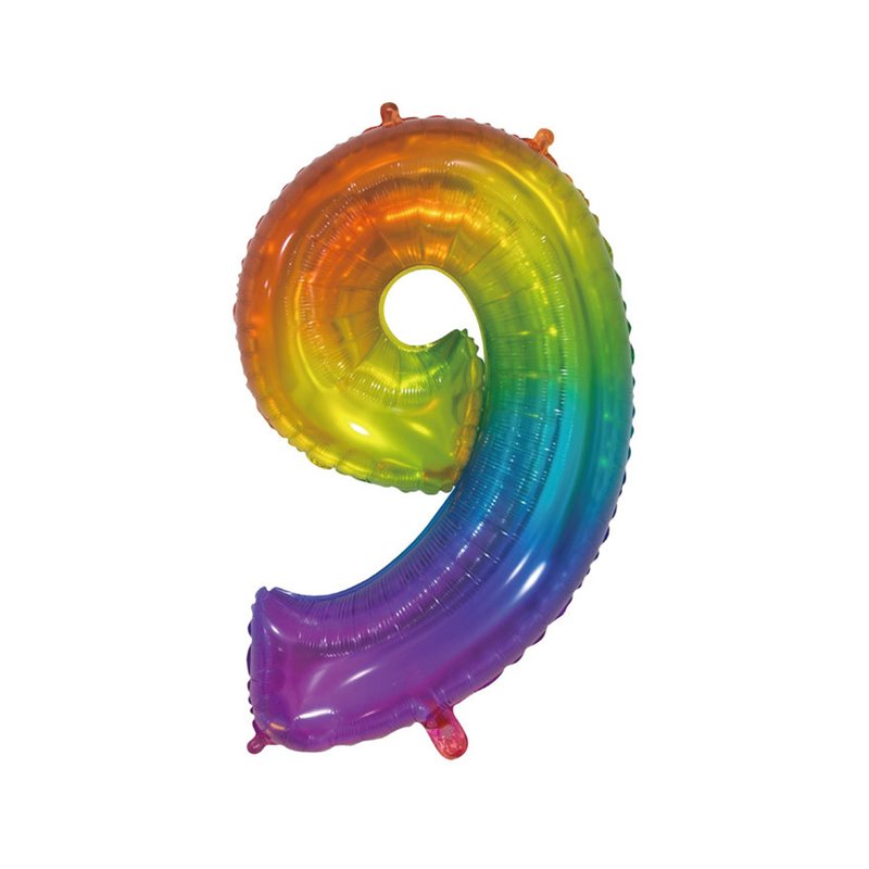 GLOBO MYLAR NUMERO ARCOIRIS 110CM