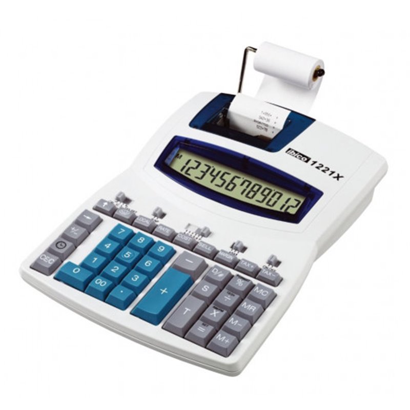 CALCULADORA IMPRESORA DE 12 DIGITOS MODELO 1221X ALIMENTACIÓN RED IBICO IB410055