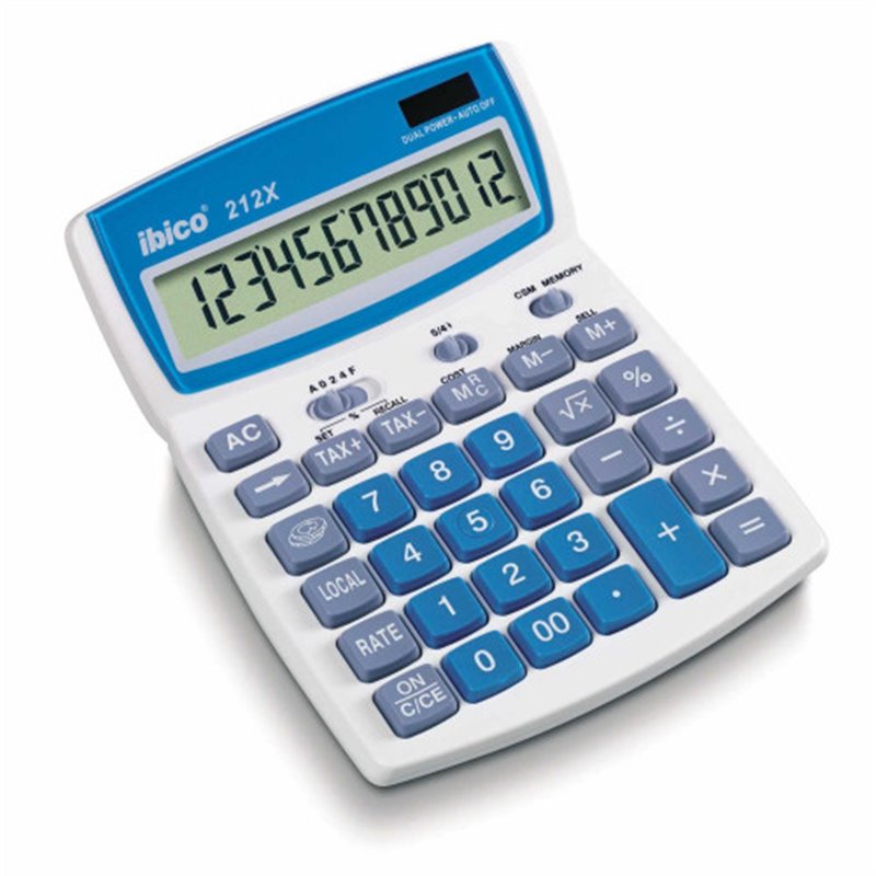 CALCULADORA DE SOBREMESA DE 12 DIGITOS MODELO 212X SOLAR / PILA IBICO IB410086