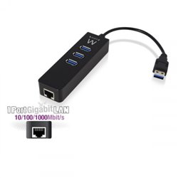 Ewent EW1140 hub de interfaz USB 3.2 Gen 1 (3.1 Gen 1) Type-A 5000 Mbit/s Negro