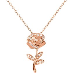 Colgante Rosa La Bella y la Bestia Disney plata